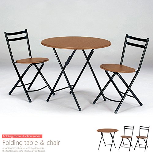 ダイニングテーブルセット フォールディングテーブルセット カフェテーブルセット 3点セット 折りたたみ 木製 ブラウン 北欧 おしゃれ