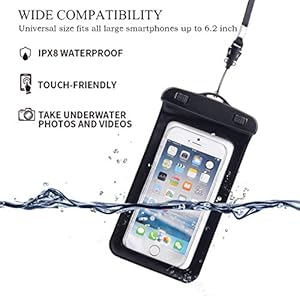 Schnorchelmasken HALTBAR & WASSERDICHT- Hergestellt aus robustem, flexiblem und vollständig wasserdichtem 600D-PVC, Egal unter welchen Bedingungen! Ihre Ausrüstung bleibt sicher und vor Umwelteinflüssen geschützt, egal ob Sie am Strand sind oder bei strömendem Regen wandern.
EINZIGARTIGES INNOVATIVES DESIGN– Verfügt über einen verstellbaren, gepolsterten Gurt zum bequemen Tragen, eine Außentasche für Netztaschen, die Platz für nicht trockene Aufbewahrung bietet, ein elastisches Seil zum Halten von Kleidung oder Zubehör. Diese einzigartigen und hilfreichen Konstruktionsmerkmale lassen Ihren Aleenun-Trockensack eine Stufe über dem traditionellen Trockensack liegen.
IPX8 HANDY-HÜLLE: Jeder Sack kommt inkl. wasserdichter Phone-Tasche für alle Smart-Phones bis 6” Monitor-Grösse. Ideal zum Schutz gegen Wasser, Sand, Staub, Schnee und hohe Luftfeuchtigkeit, zum Kajakfahren, Kanufahren, Rafting, Skifahren, Segeln, Angeln, Camping, Snowboarden, Strand.