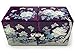 MADDesign Purple Twin Cube Jewelry Box Organizer Hand Made Mother of Pearl Sea Shell Inlay Lacquered Floral Butterfly Pattern
