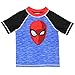 Spider-Man Superhero Boys Swim Trunks and Rash Guard Set (2T, Blue/Red)