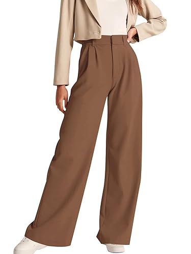 Business Casual Brown Pants NIMIN High Waisted Work Pants For