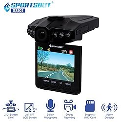 See SportsBot SS501 120 Degree Wide Angle Car Dash Camera Video DVR Recorder w/ 2.5
