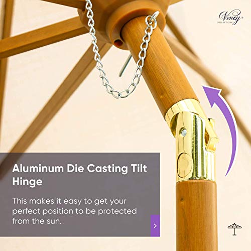 Viney 9' Patio Umbrella with Fringe, Outdoor Table Umbrellas with