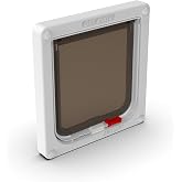 Cat Mate Lockable Cat Flap White | Self-Lining to 13mm, Weather Resistant, Easy to Install on UPVC, Wood &amp; Screens, Easy to Use, Tamper-Proof, Silent Action