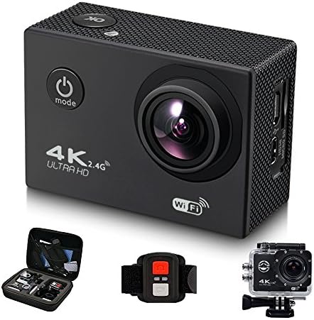 Action camera 16MP 4K WiFi Waterproof Sport Cam, WIILII Ultra HD 98ft Underwater 170 Degree Wide Angle Lens Camcorder with Rechargeable Batteries Remote Control and Mounting Accessories Kits