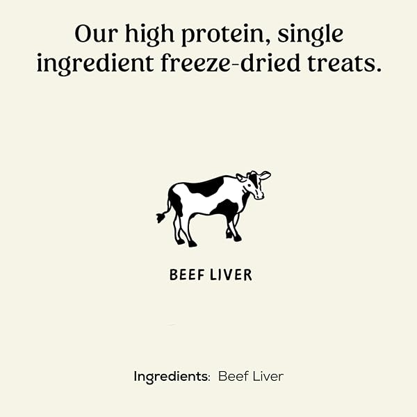 POKE’S FREEZE-DRIED DOG TREATS, BEEF LIVER RECIPE, SINGLE INGREDIENT NATURAL DOG TREATS, MADE IN USA, WHEAT-FREE, 3 OZ