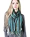 Women’s Jewel Shimmer Multicolor Stripe Scarf, Metallic Pashmina Shawl (Turquoise Green)