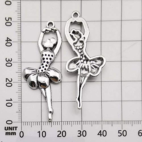 Youdiyla 60 Ballet Charms Collection, Bulk Ballet Dancer Girl Shoe Ballerina Tutu I Love Ballet Charms Metal Pendant Craft Supplies Findings for Necklace and Bracelet Jewelry Making (HM290) - Thumbnail 3