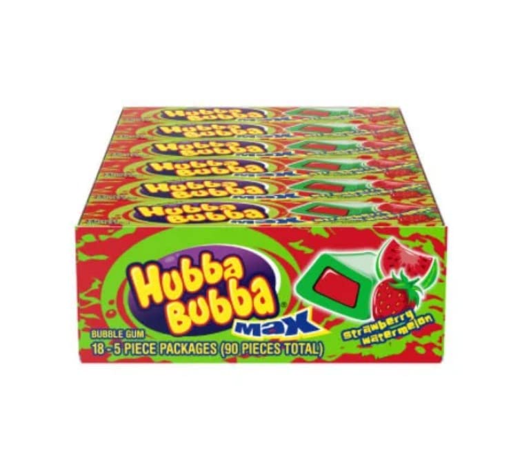 Mua HUBBA BUBBA Bubble Gum, Bubble Max, Bubble Yum Gum, 4 Types, 18 Pieces (Watermelon, Blue
