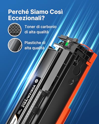 VIPGOOD 219A W2190A Toner Cartridges (WITH CHIP) Compatible for HP 219X 219A Toner for HP Color Laserjet Pro MFP 3302FDW 3302FDWG 3302SDWG 3302FDNG 3202DW 3302SDW 3302FDN 3202DN (1 Black, 1-Pack)