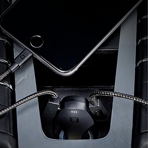 nonda ZUS Super Duty Lightning Cable with Aramid Fiber, Apple MFi Certified, 4ft/1.2m, Right Angle, Charger and Data Sync for iPhone, iPad, iPod (Black)