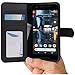 Abacus24-7 Google Pixel 2 Case, Leather Wallet with Flip Cover, Credit Card Pockets and Stand, Black