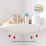 Gieanoo White Corner Shelf 9inch Natural Oak Wood Floating Shelf 90 Degree view 6