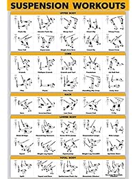 Póster de ejercicios de suspensión QuickFit   doble cara (laminado, 18.0 x 27.0 in)