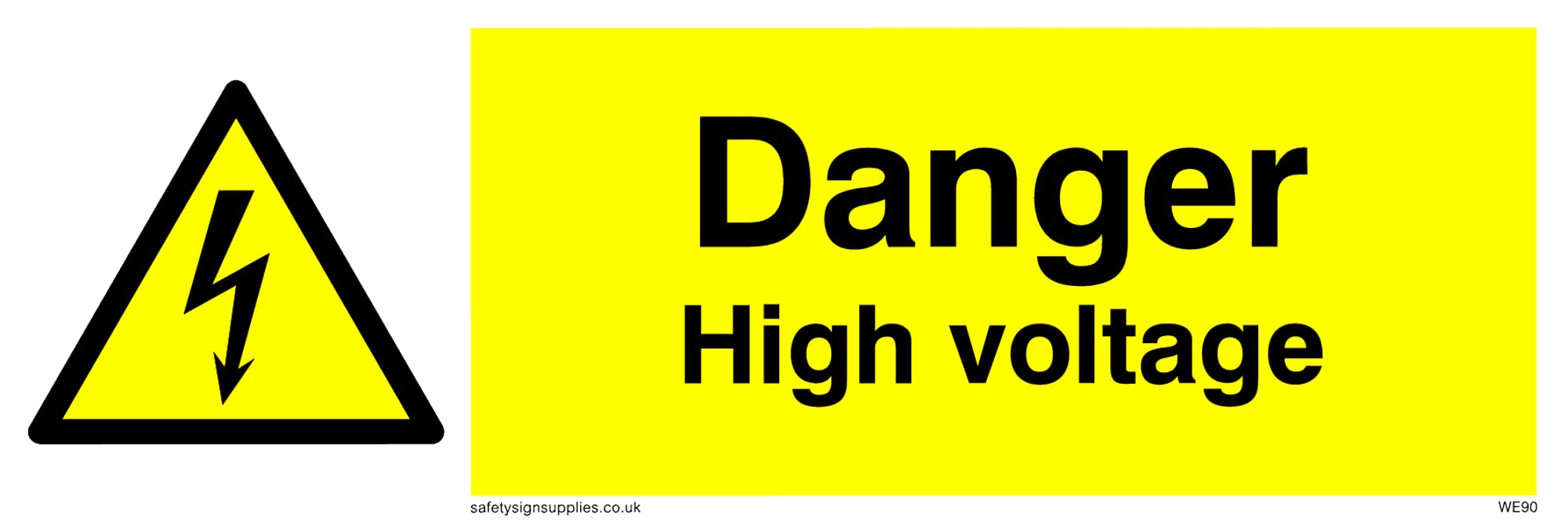 Pack of five - Danger High Voltage Sign - 150x50mm - L15