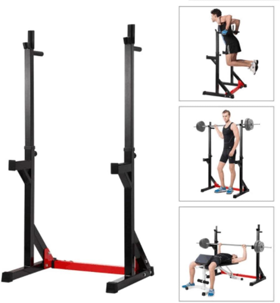ZNN Multifunctional Dumbbell Rack -Semi-Frame Adjustable Weightlifting Squat Rack Bench Press Combination Impregnation Table Fitness Equipment, Durable