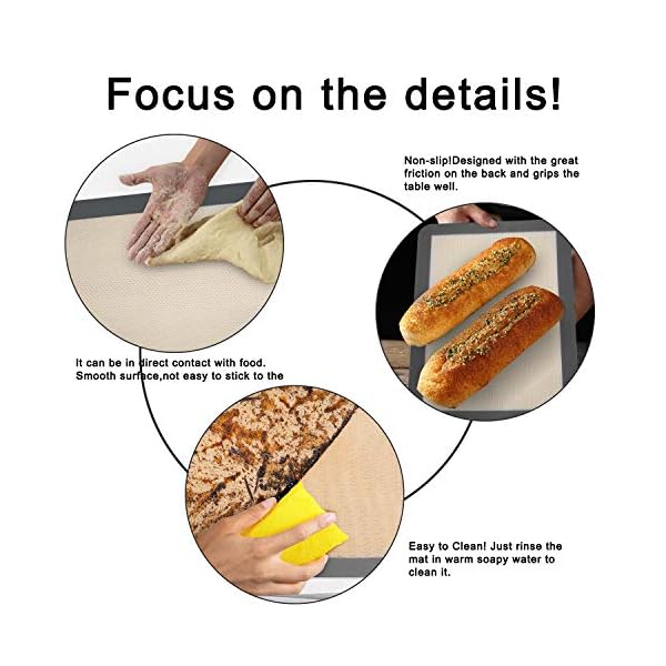 Silicone Baking Mats - Set of 2 Non-Slip Washable Reusable Baking Tray, Heat-Resistant Cooking Bakeware Mat, BPA Free…