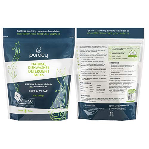 Puracy Platinum Dishwasher Detergent Pods, 50 Count, Natural Enzyme