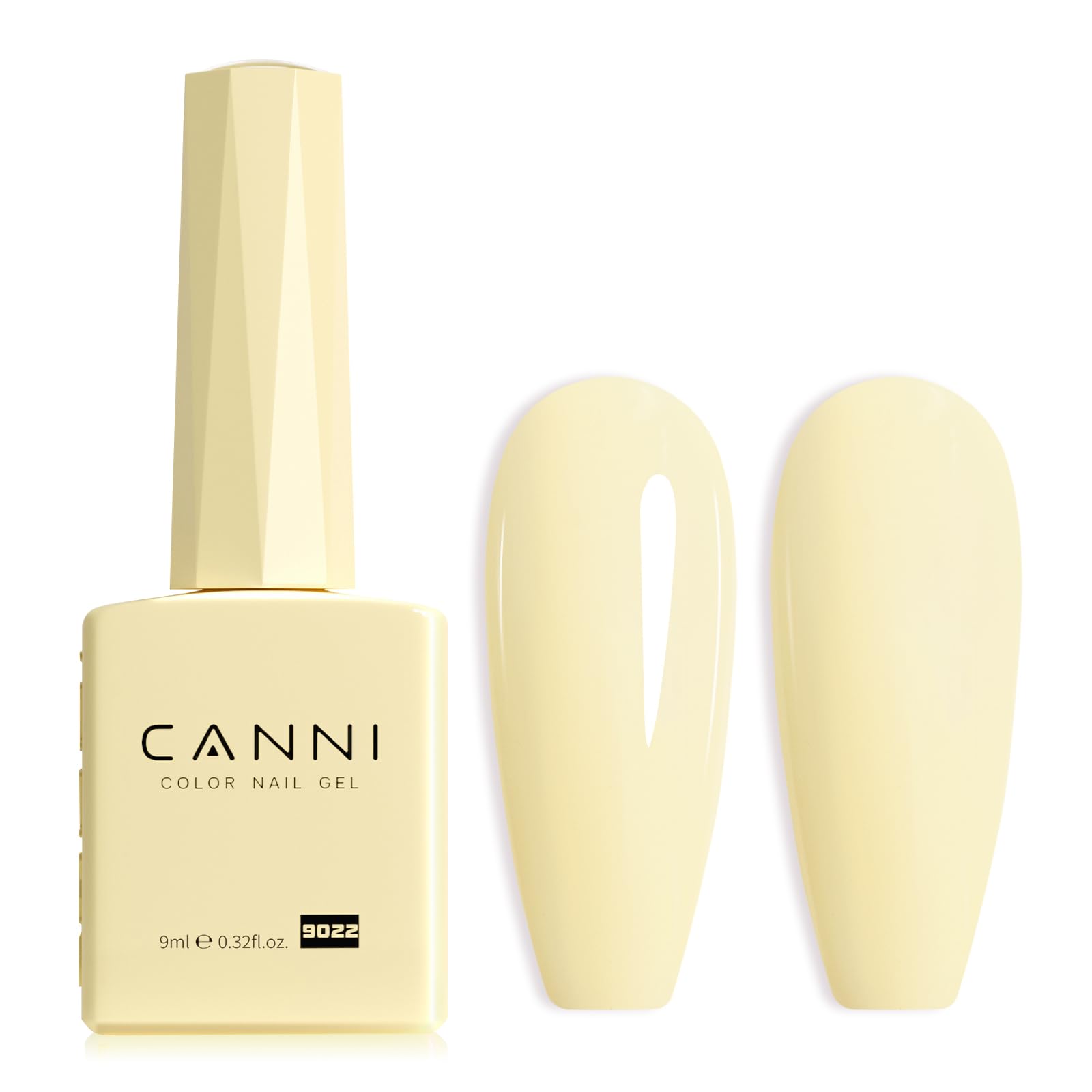 Photo 1 of CANNI Pastel Yellow Gel Nail Polish, 1Pcs Pale Light Yellow Neon Color Nail Polish, High Gloss Soak Off U V Gel Nail French Nail Manicure Salon DIY