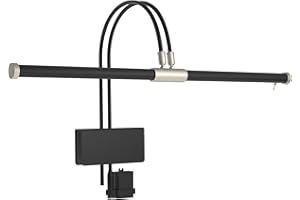 Cocoweb 22" LED Grand Piano Light in Black with Satin Nickel Accents with Dimmer Clip