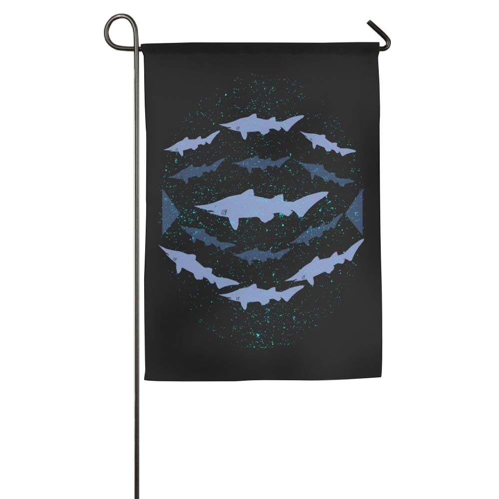 AnleyGardeflagsU Shark Galaxy Art Home Indoor Outdoor Garden Flag Decorative Yard Flag Party