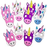 Kicko Foam Unicorn Mask - a Dozen of 9 Inch Multicolored Unicorn Foam Masks - Assorted Face Mask with Elastic Strap - Costumes and Accessories, Toys and Games, Party Favor for Kids