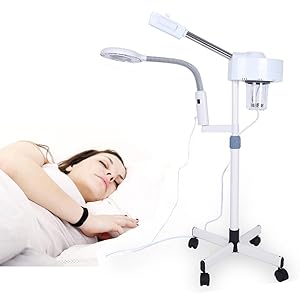 Facial Steamers,Spa Beauty Multi-Function Facial Steamer 5X LED Magnifying Floor Lamp Salon Beauty Skin Care Equipment,5X