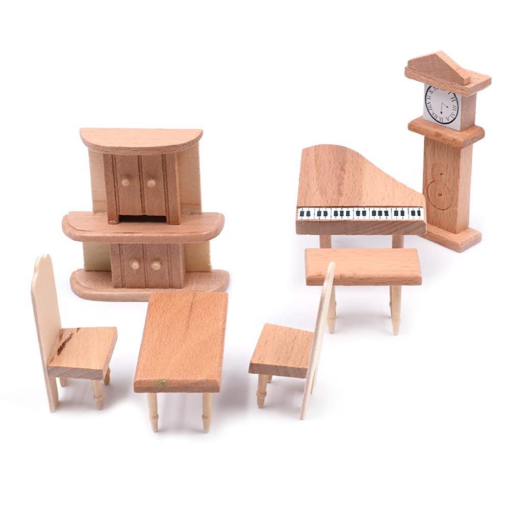 CENPEK Dollhouse Furniture 1:12 Scale Dollhouse Wooden Furniture Miniature Set Dollhouse Accessories Furniture Model-Living Room
