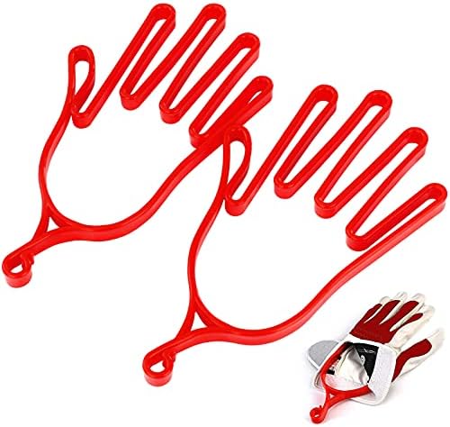 2 Pack Golf Gloves Stretcher, Plastic Golf Gloves Holder Golf Gloves Keeper Hanger Dryer Shaper Support for Golf Gloves Accessories, Red