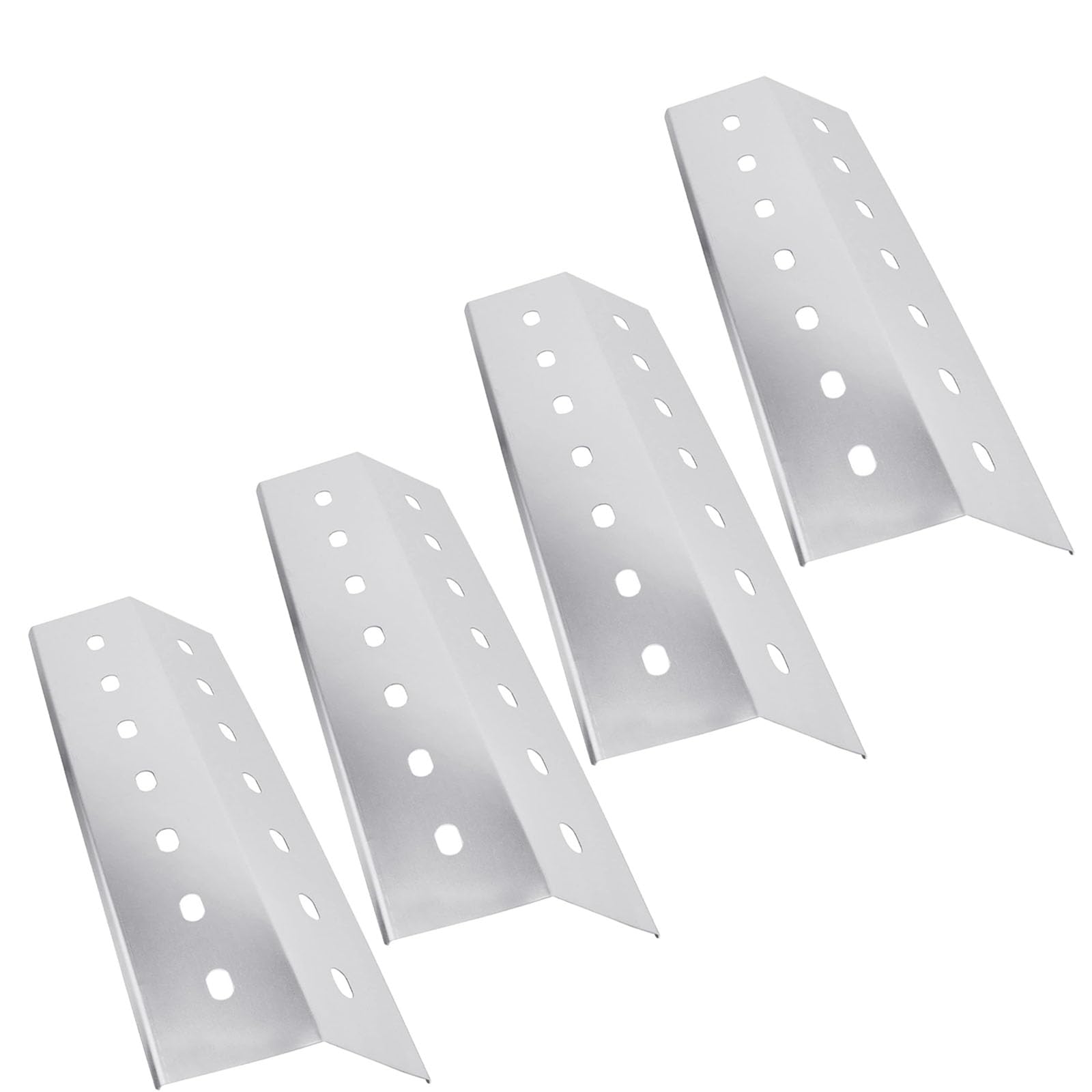 GriHero 41 x 14cm Universal BBQ Heat Plates for Outback Spectrum, Weber, Charbroil, Kenmore, Nexgrill, Napoleons Rogue 2 gas grill replacement parts, Stainless Steel Heat Shield Flame Diffuser 4 Pack