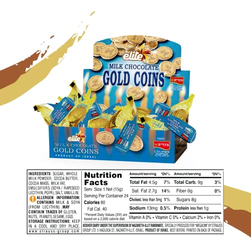 Elite Milk Chocolate Gold Coins, Individually Wrapped, Mesh Bags Filled