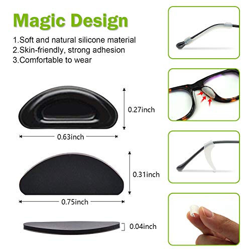 Eyeglass Nose Pads, 24 Pairs Soft and Adhesive Silicone Nose Pads, 4