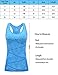 DISBEST Yoga Tank Top, Women's Performance Stretchy Quick Dry Sports Workout Running Top Vest with Removable Pads, Fluorescent Blue, XL/US 10