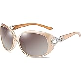 DUCO Oversized Polarized Sunglasses for Women Retro Trendy Frame Vintage Ladies Shades UV Protection 1220