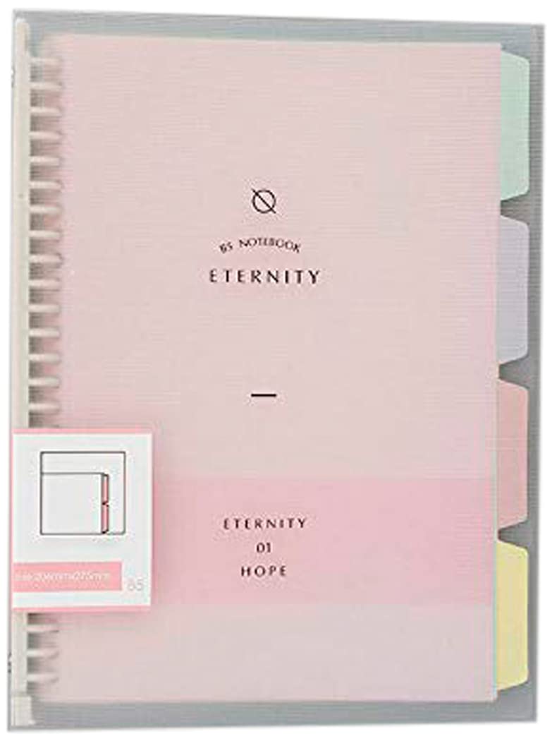 SUPERTOOL Project Note Pad, A5 Loose-Leaf Notebook Subject Dividers Notebook for Student Office Writing（Pink）