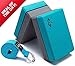 Heathyoga Yoga Blocks 2 Pack with Strap, High Density EVA Foam Yoga Block and Yoga Strap Set to Support and Improve Poses and Flexibility (Turquoise)