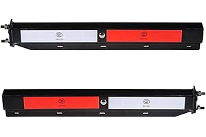 EASYINST Black Mud Flap Hanger Heavy Duty Spring Loaded Mud Flap Hanger Bracket Mudflap Holder Set 2.5'' Bolt Spacing 30" Length with Reflective Tapes fit for Semi Trucks, 2 Pack