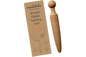 MULDALE Garden Dibber Seed Planter Tool – Wooden Seed Dibber for Planting Tapered Gauge Handheld Bulb Planting Tool for Seedlings