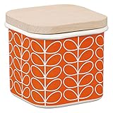 Enamel Storage Jar in Persimmon | Linear Stem Design