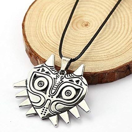 HT TOYS The Legend of Zelda Necklace&Pendants Majoras Mask Pendant 3D Game Jewelry Rope Chain Necklace Silver Plated