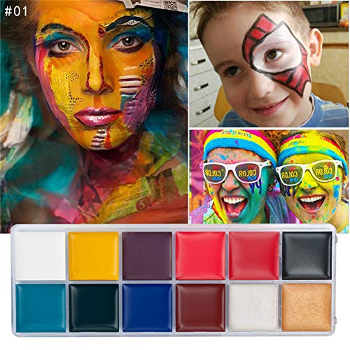 12 Colors Body Paint Kit Oilbased Face Paint Makeup Palette For