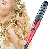 Curling Iron Anti-scalded Curling wand Spiral Hair Curler with Ceramic Coating (Ferrari Red)