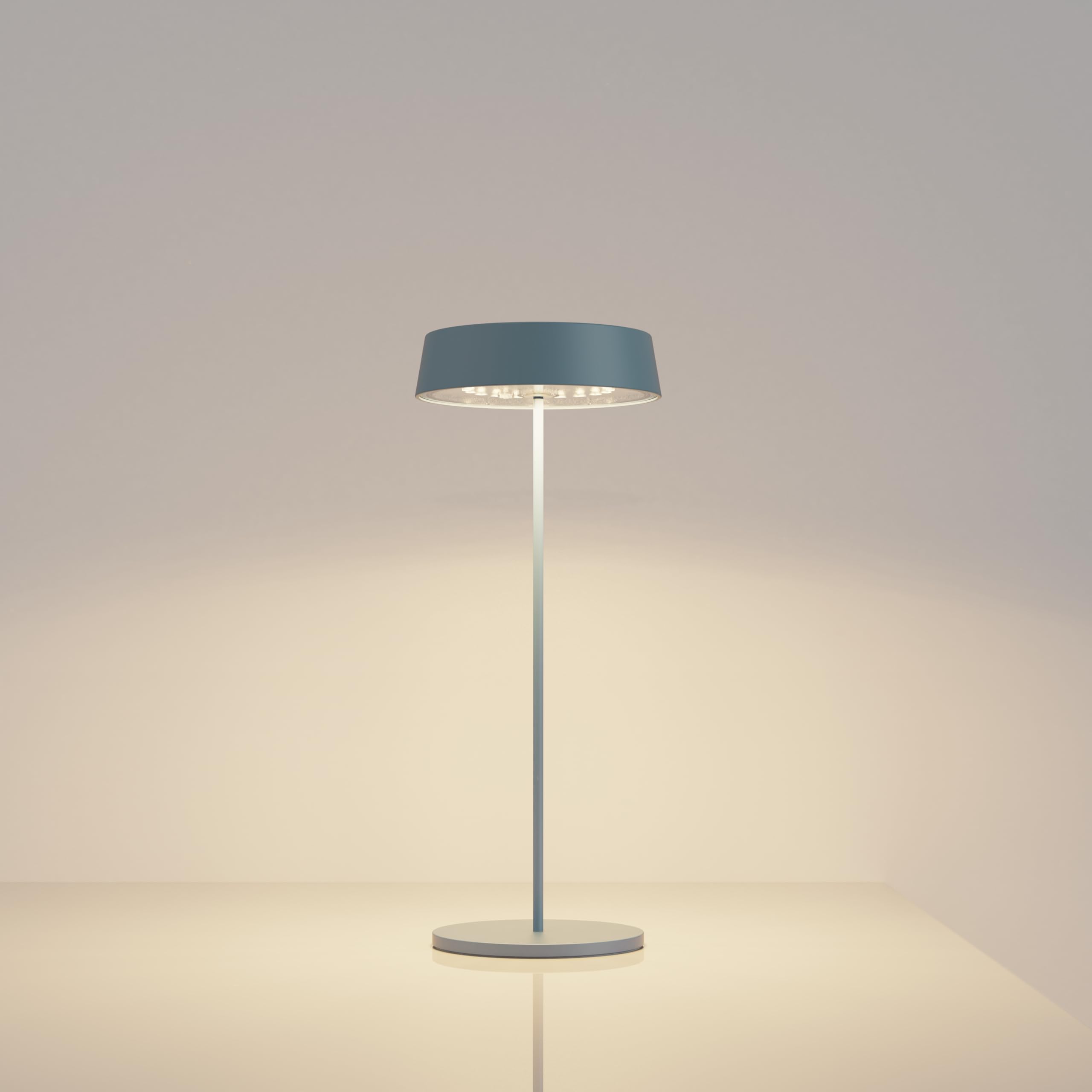 Palmina 901, Dimmable Rechargeable Led Lamps in Aluminium, Cordless Lamps 4400mah, IP54 Protection, Touch Lights for Indoor/Outdoor Use Suitable for Dinner, Reading, Bedroom, Garden and More/Blue
