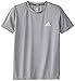 adidas Big Boys' Climalite Short Sleeve Tee, Medium Grey Heather, Medium/10-12