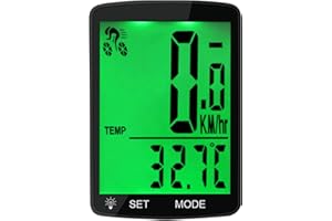 TOTMOX Wireless Bike Computer with Blue LCD Backlight, Bike Speedometer 20 Multi-Functions Real Waterproof Cycling Odometer with 3'' Large LCD Display for Road Bike Mountain Bike