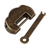 BQLZR 22mm Vintage Carved Chinese Old Style Padlock Lock with Key for Jewelry Box Drawer