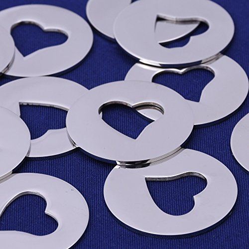 10pcs tibetara Stainless Steel Round Heart Hole Washer Stamping Blanks Handstamping Supply (25mm) - Thumbnail 3
