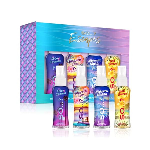 So-Summer-Escapes-Gift-Set-4-x-50ml-Body-Mist-Travel-Size481927 So…? Summer Escapes Womens Gift Sets Bundle, Body Mist Fragrance Spray (4x50ml)