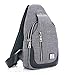 tuowan Small Sling Bag Crossbody Backpack Over the Shoulder Bag for Men Women Travel Outdoors, Lightweight Sling Chest Pack (Large, Grey)