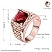 14mm Men's Fashion Squares Rings with Cubic Zirconia Ruby Size